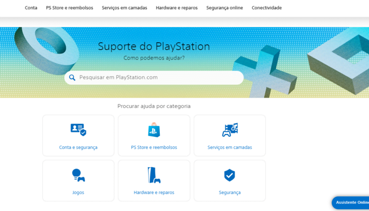 Como falar com o chat da Sony?