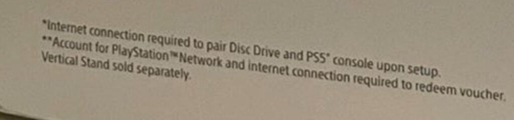 Informação - Caixa PS5 Slim
