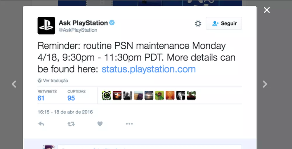 Informações oficiais da Sony