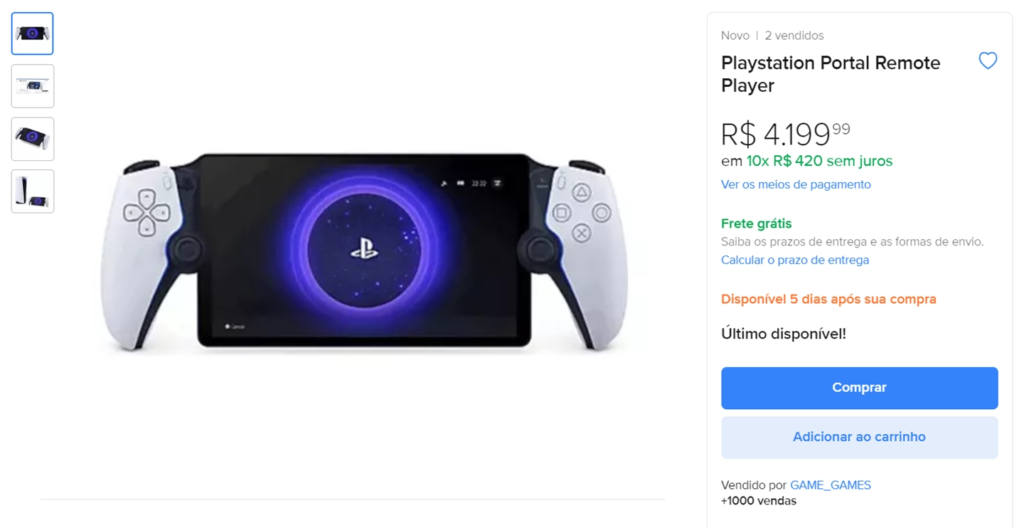 PlayStation Portal é o portátil da Sony para rodar jogos do PS5