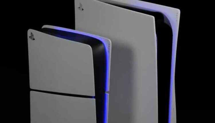 Imagem contendo o PlayStation 5 e PlayStation 5 Slim