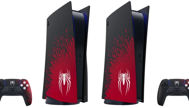 Anúncio do novo console PlayStation 5 temático do Marvel’s Spider-Man 2.