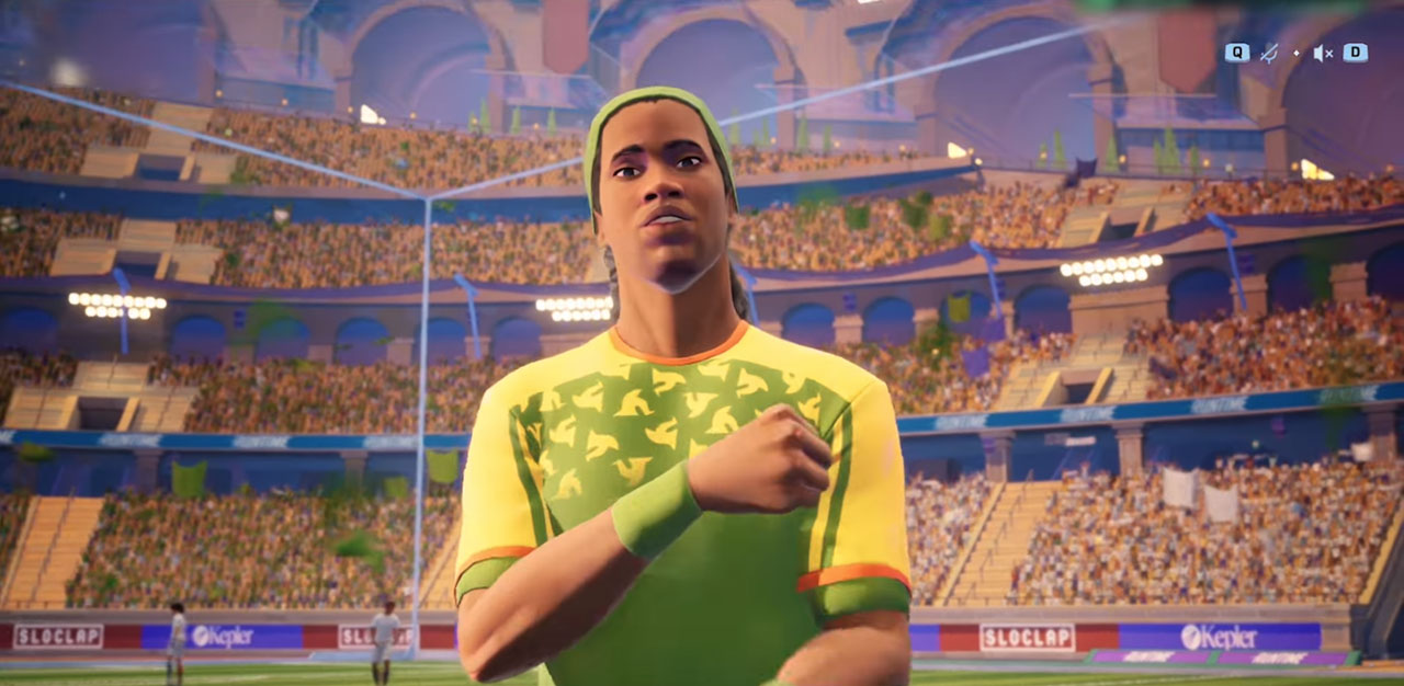 Ronaldinho em campo (de novo), mas agora nos videogames