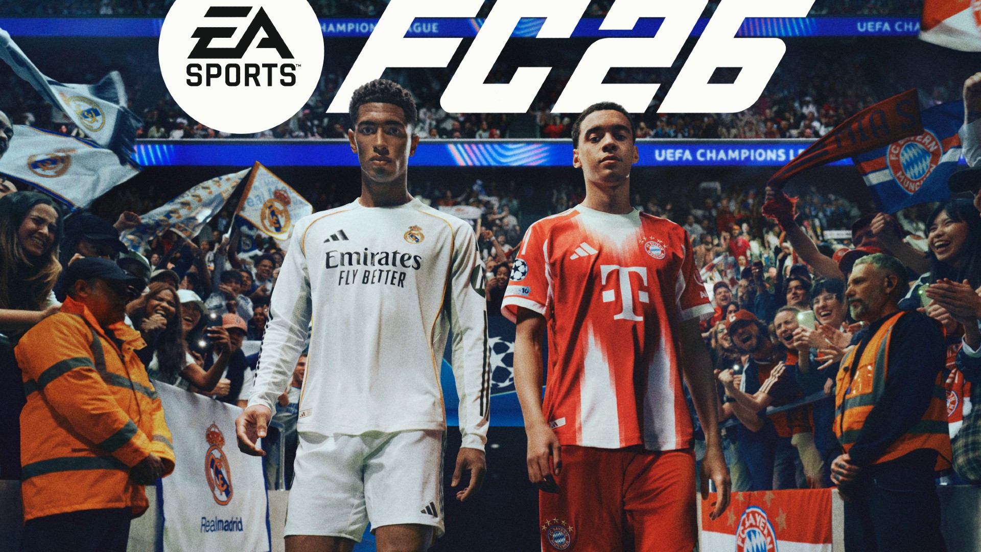 Jude Bellingham e Jamal Musiala estão na capa do PS5 FC 26