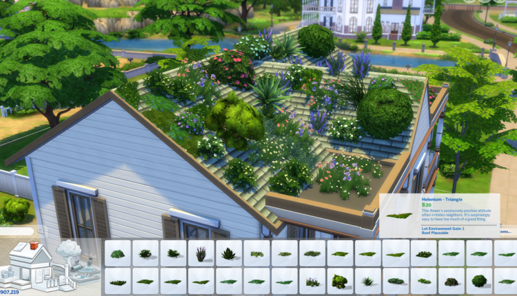 The Sims 4 tem novas opções de telhados, com vidro e plantas