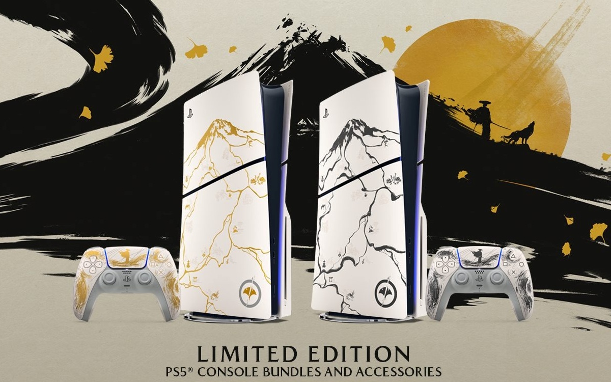 PS5 ganha novas tampas e controle especial de Ghost of Yotei