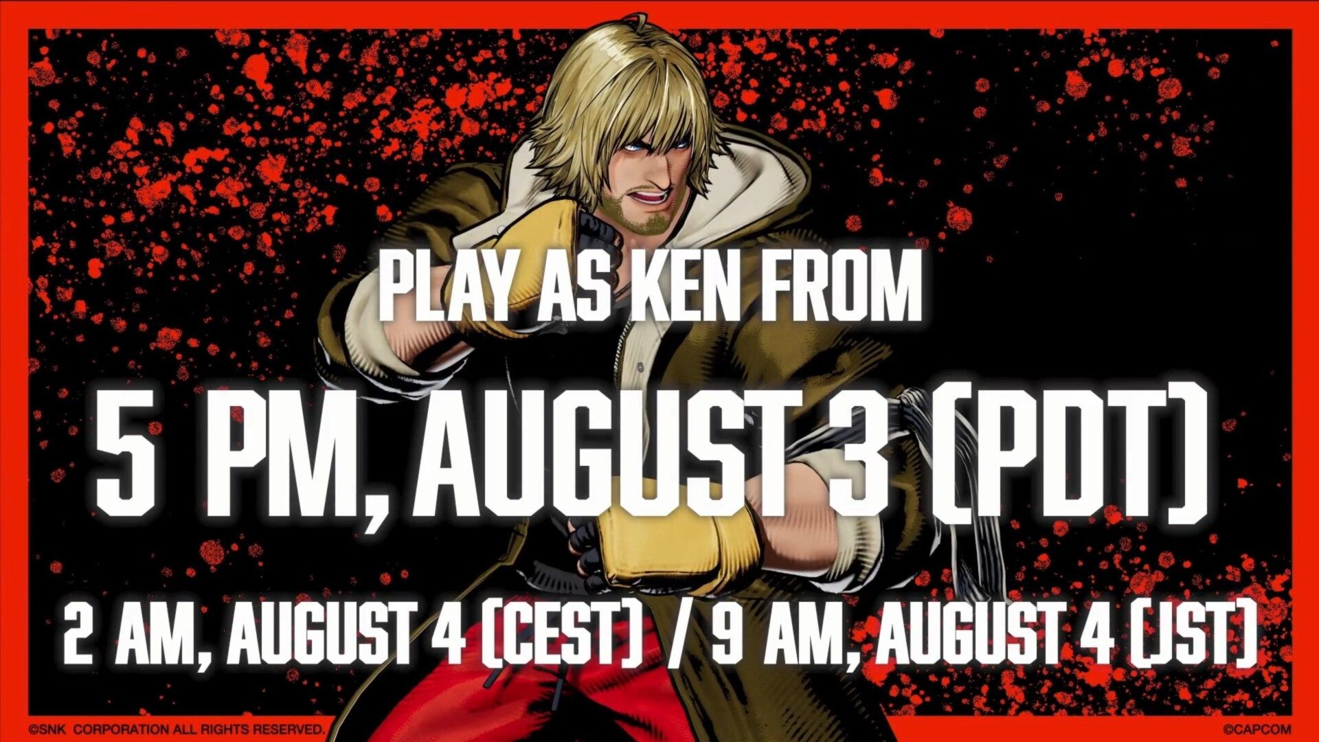 Ken de Street Fighter chega hoje a Fatal Fury no PS5 e PS4