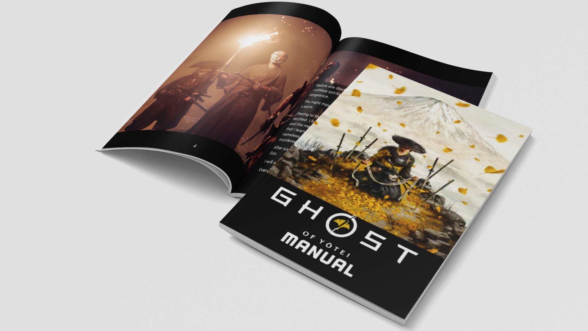 Complete sua cópia física de ghost of yotei com manual feito por fã