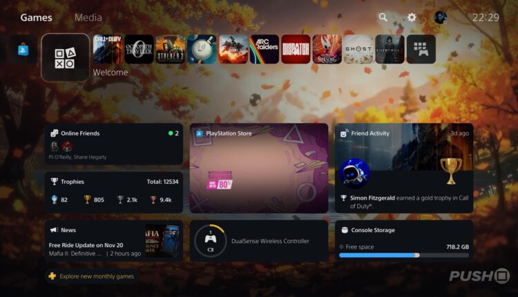 PS5 Testing Slideshow Wallpapers for Popular Welcome Hub Feature
