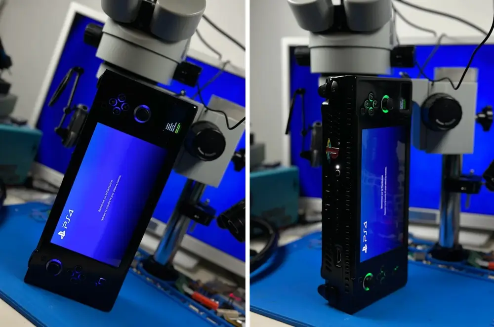 PS4 é modificado para ser portátil com tela OLED de 7″