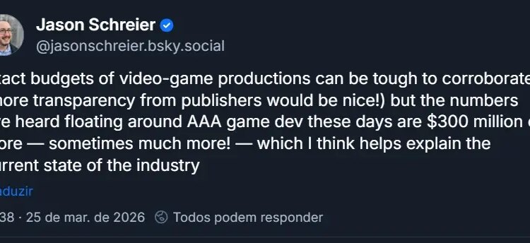 Captura de post de Jason Schreier